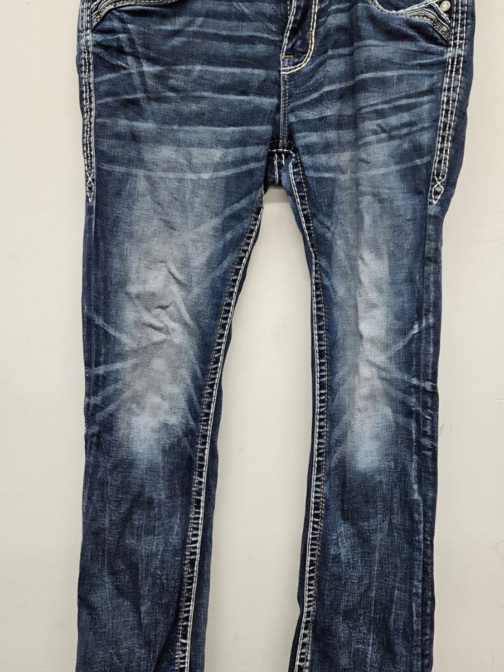 Rock Revival Jeans Women's Denim Bootcut Jiselle Size 28×34 Rhinestone Pockets - Picture 3 of 9